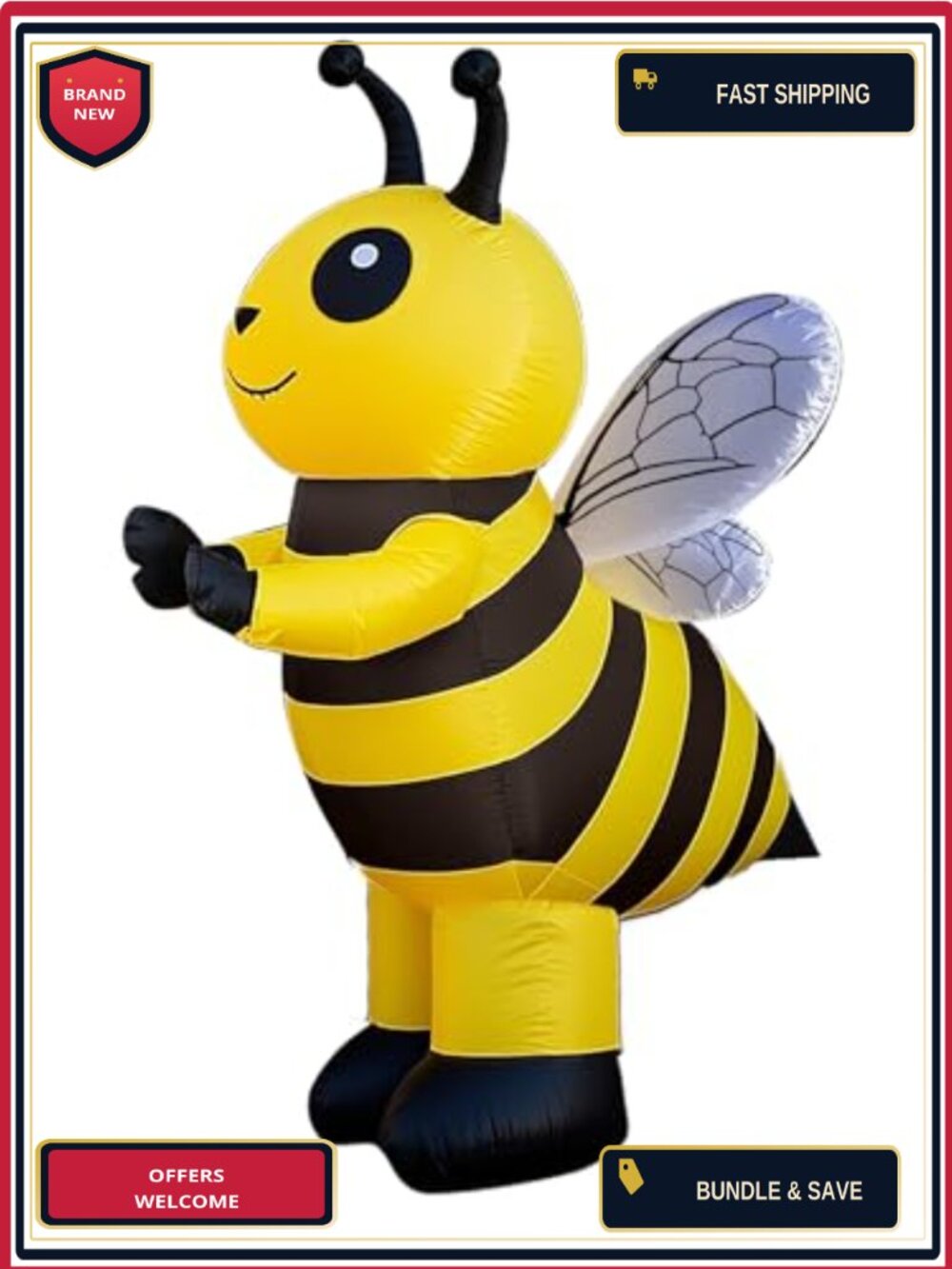 Inflatable Bee Costume Full Body Blow Up Halloween Cosplay Adult One Size